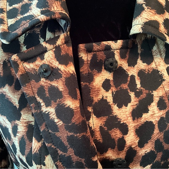 Tahari ASL Leopard Print Blazer Structured Jacket Business Profesional - Picture 8 of 11